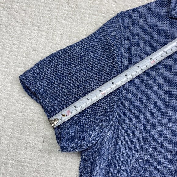 Tenth + Ocean Linen Button Down Shirt Men’s Sz M Blue Collared Casual Denim Read - Picture 11 of 16